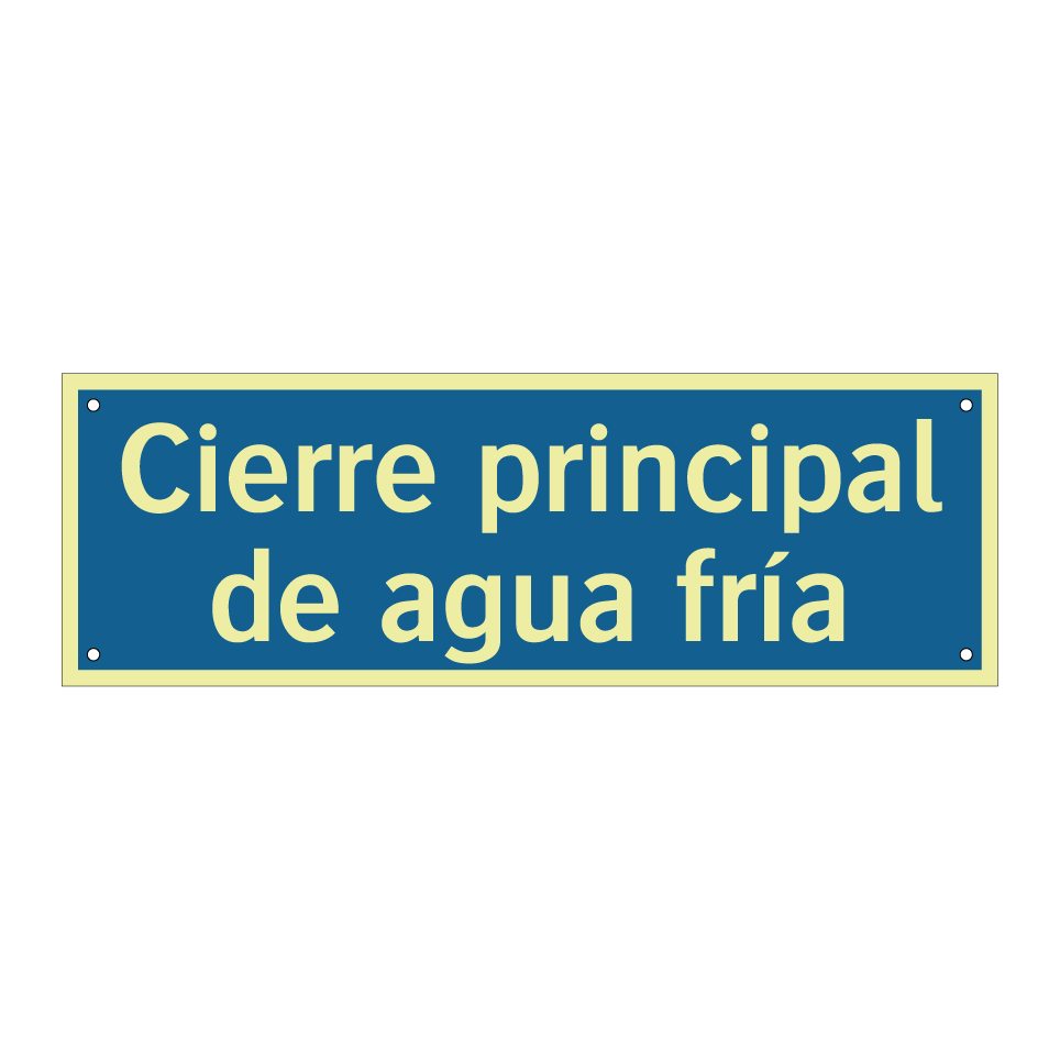 Cierre principal de agua fría