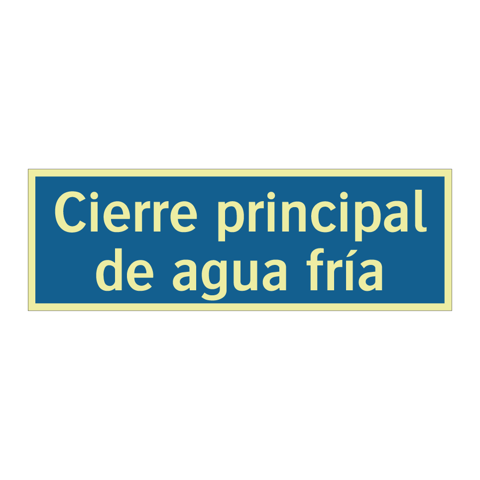 Cierre principal de agua fría