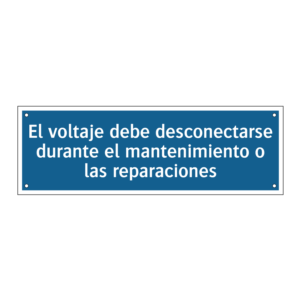 El voltaje debe desconectarse durante el mantenimiento o las reparaciones