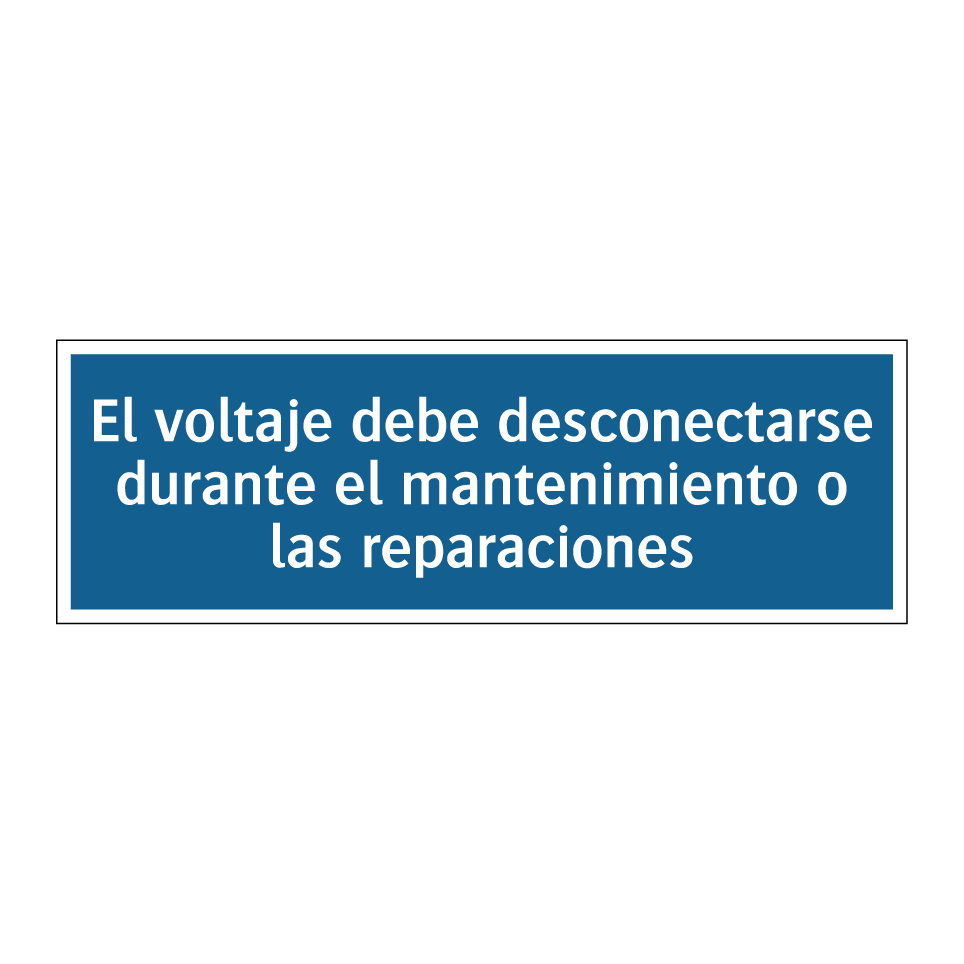 El voltaje debe desconectarse durante el mantenimiento o las reparaciones