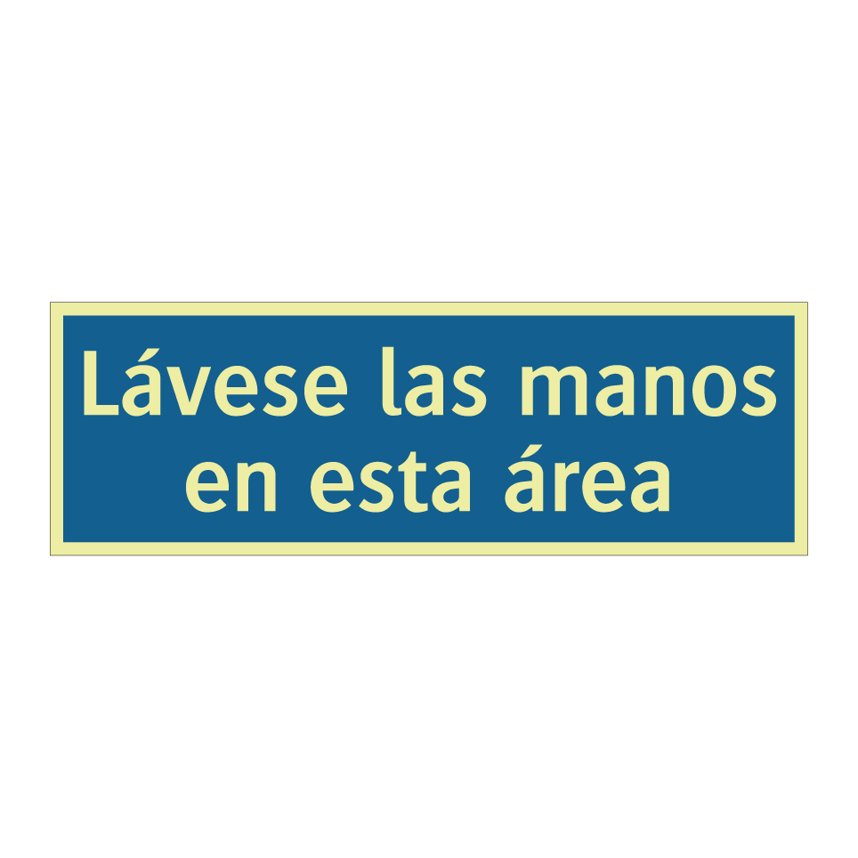 Lávese las manos en esta área