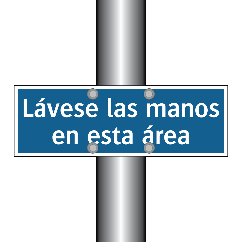 Lávese las manos en esta área