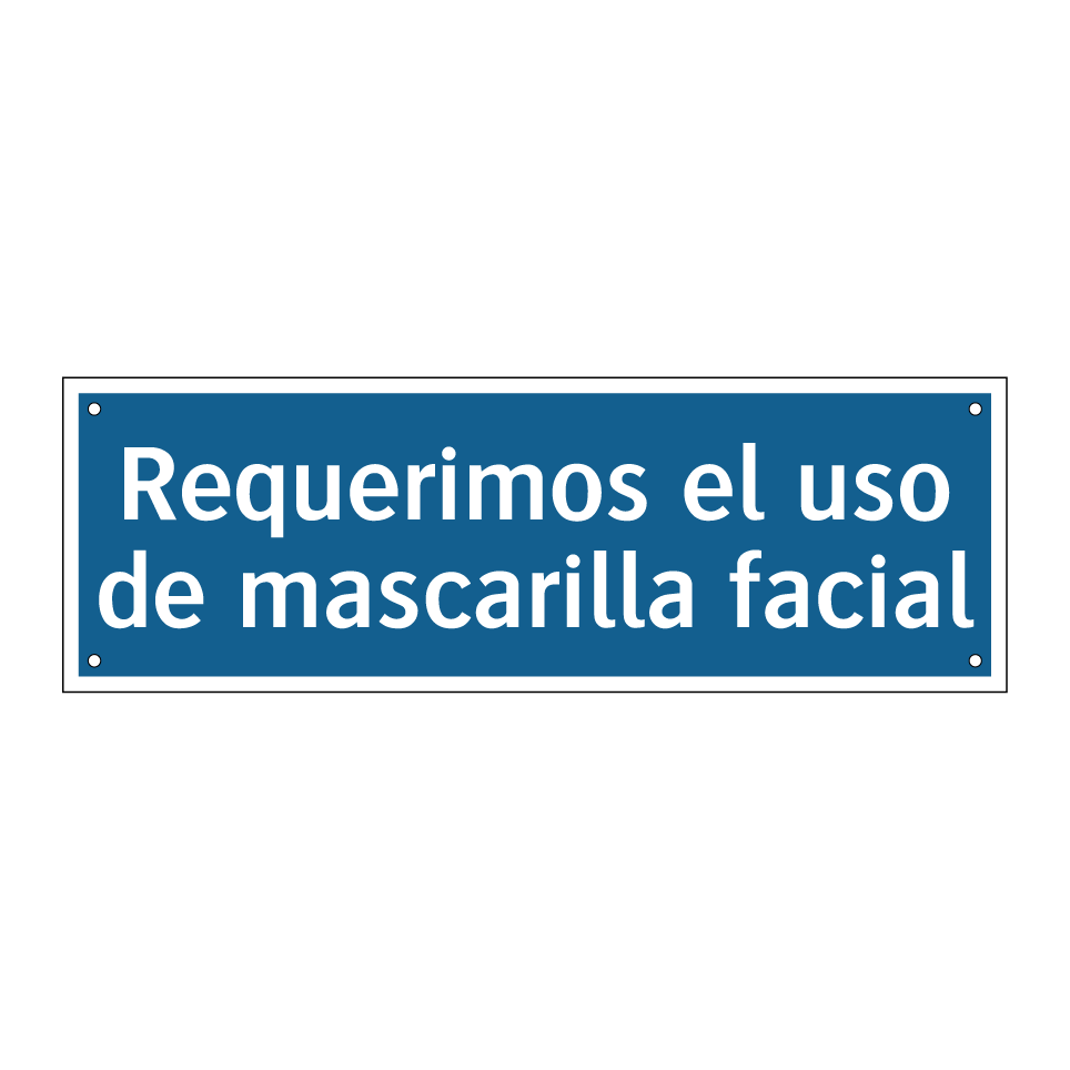Requerimos el uso de mascarilla facial