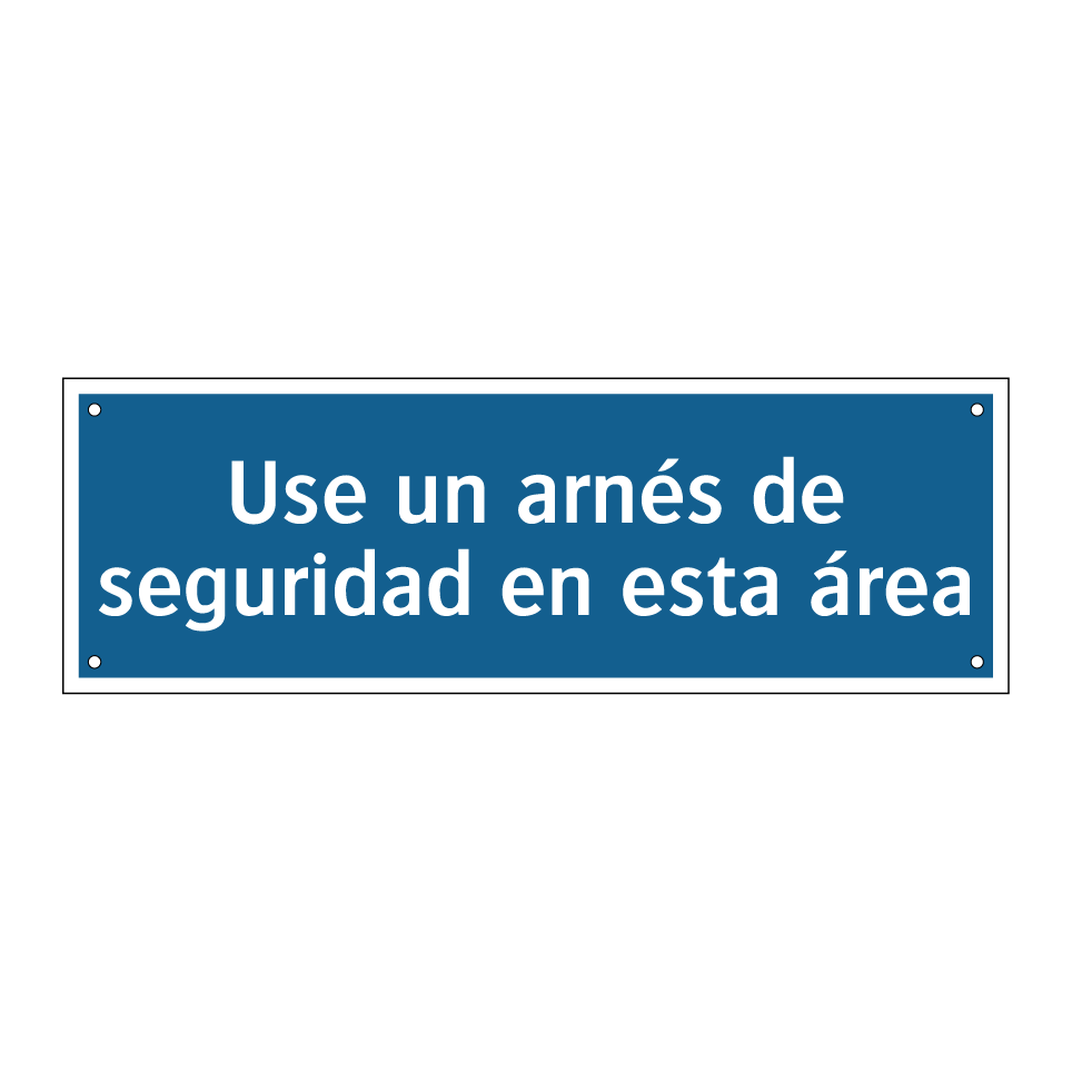 Use un arnés de seguridad en esta área