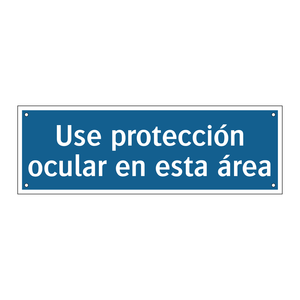 Use protección ocular en esta área