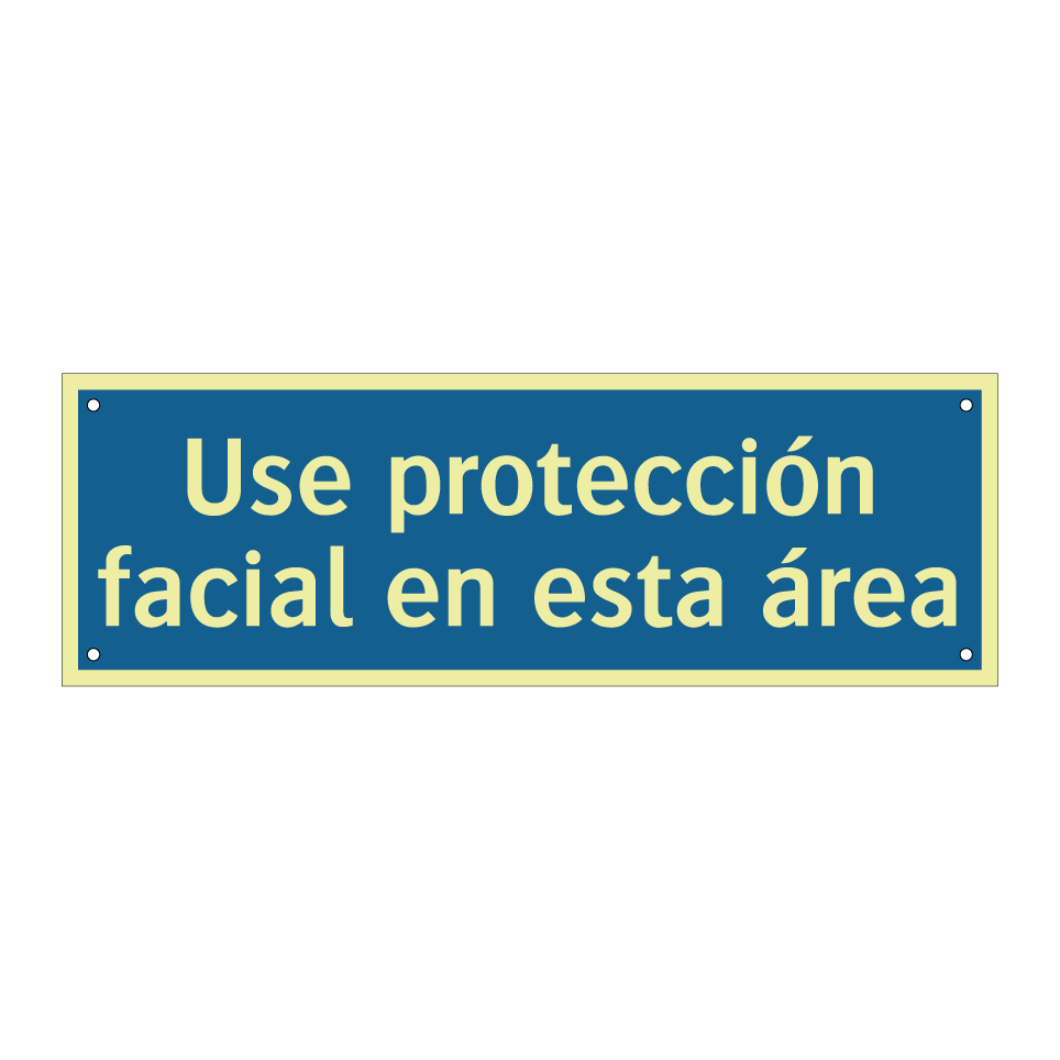 Use protección facial en esta área
