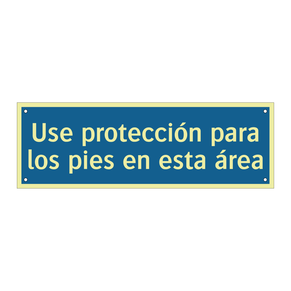 Use protección para los pies en esta área