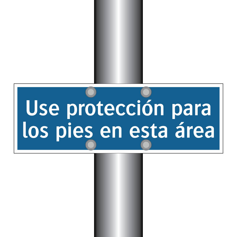 Use protección para los pies en esta área