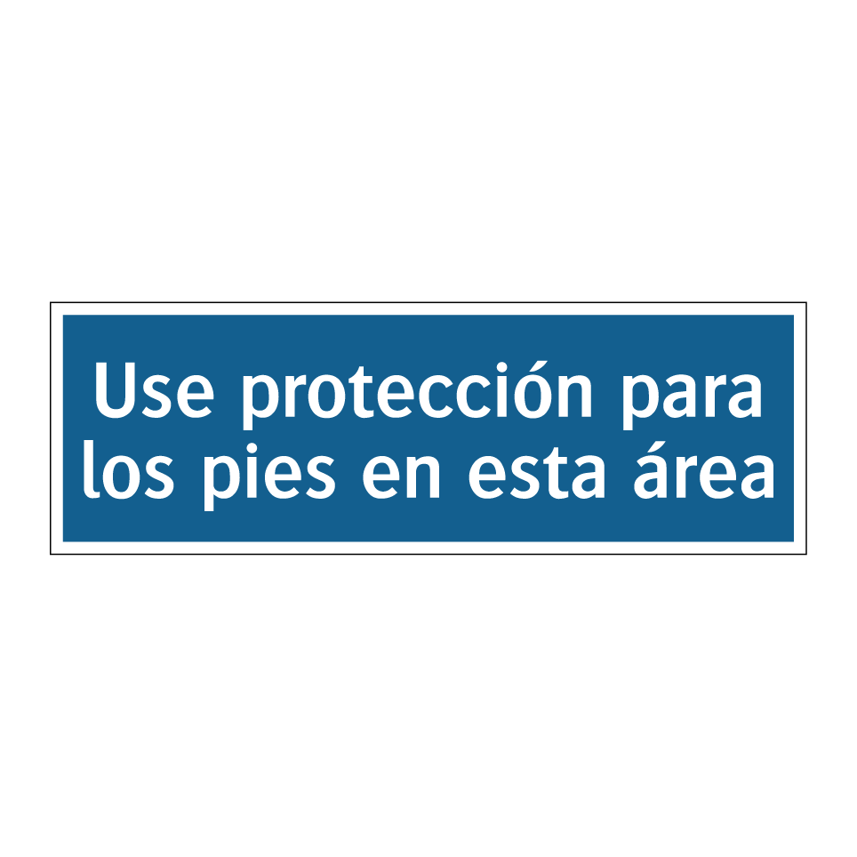 Use protección para los pies en esta área