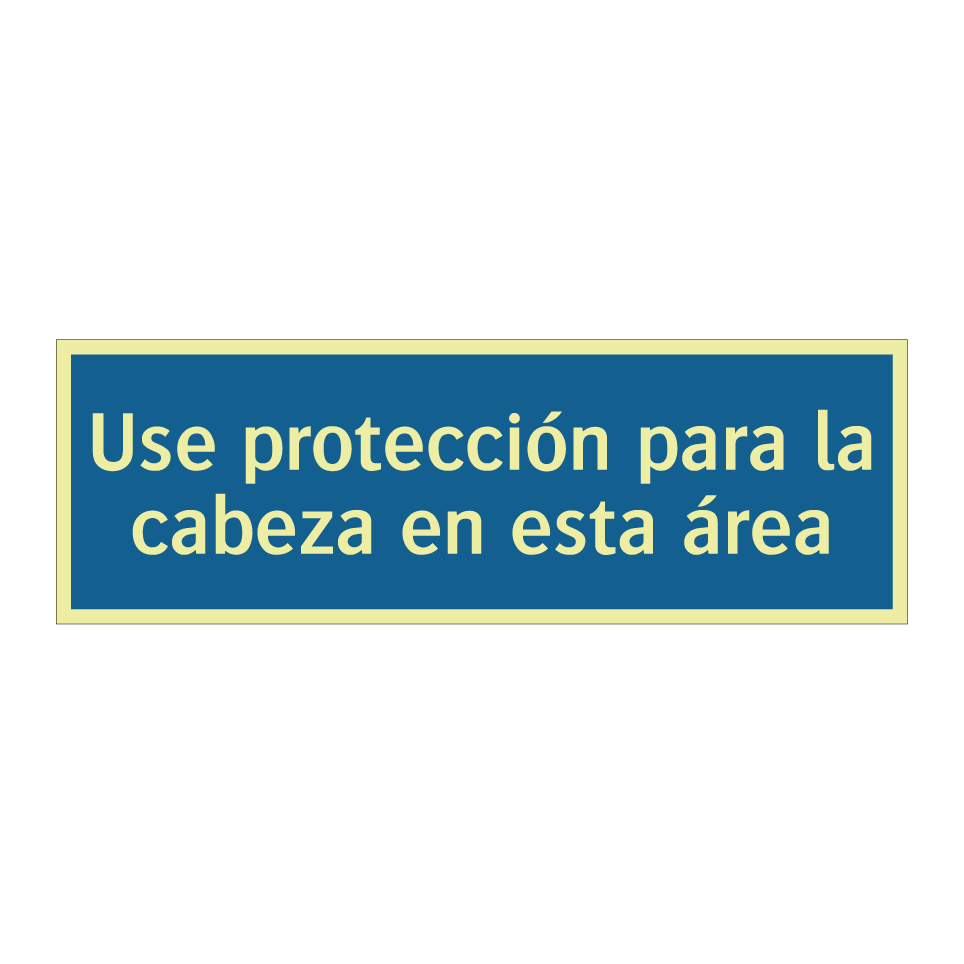 Use protección para la cabeza en esta área