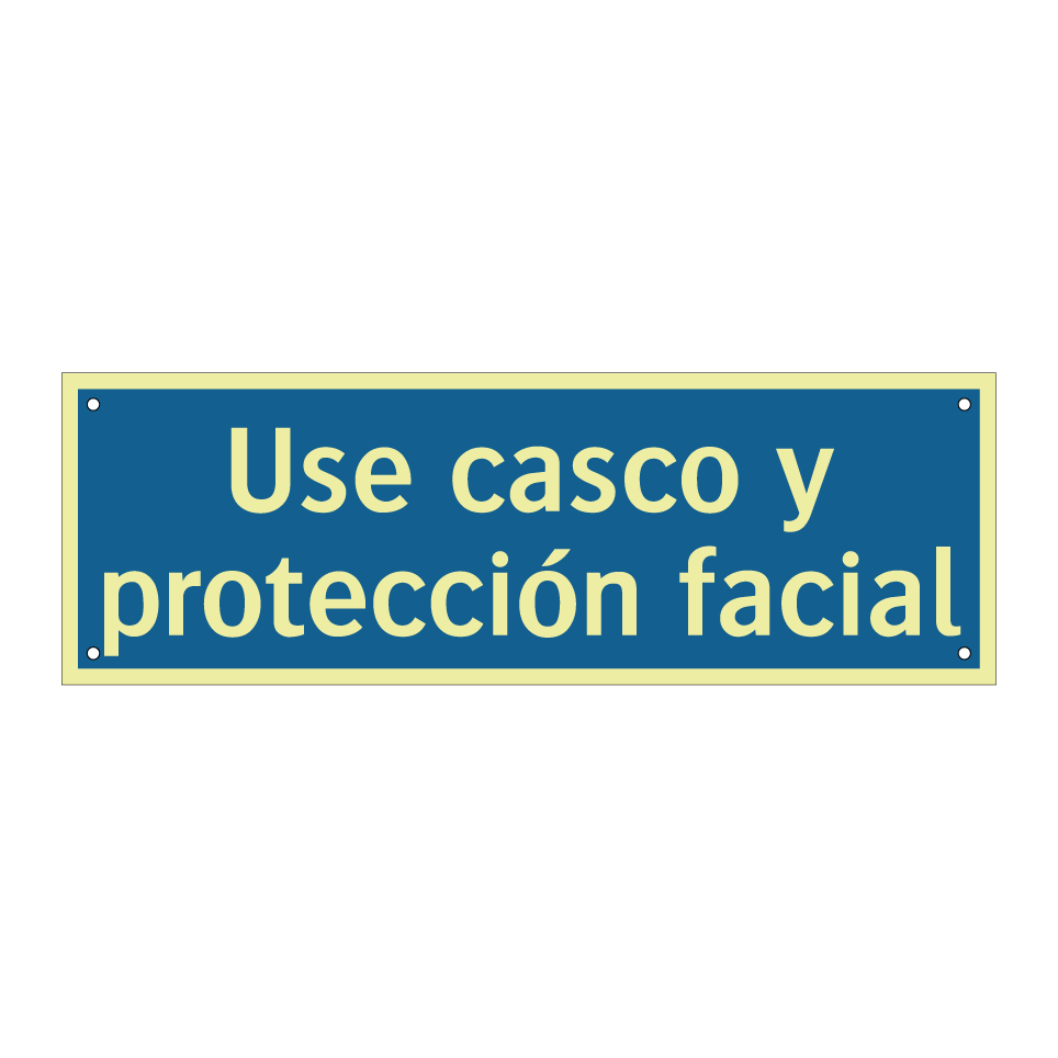 Use casco y protección facial