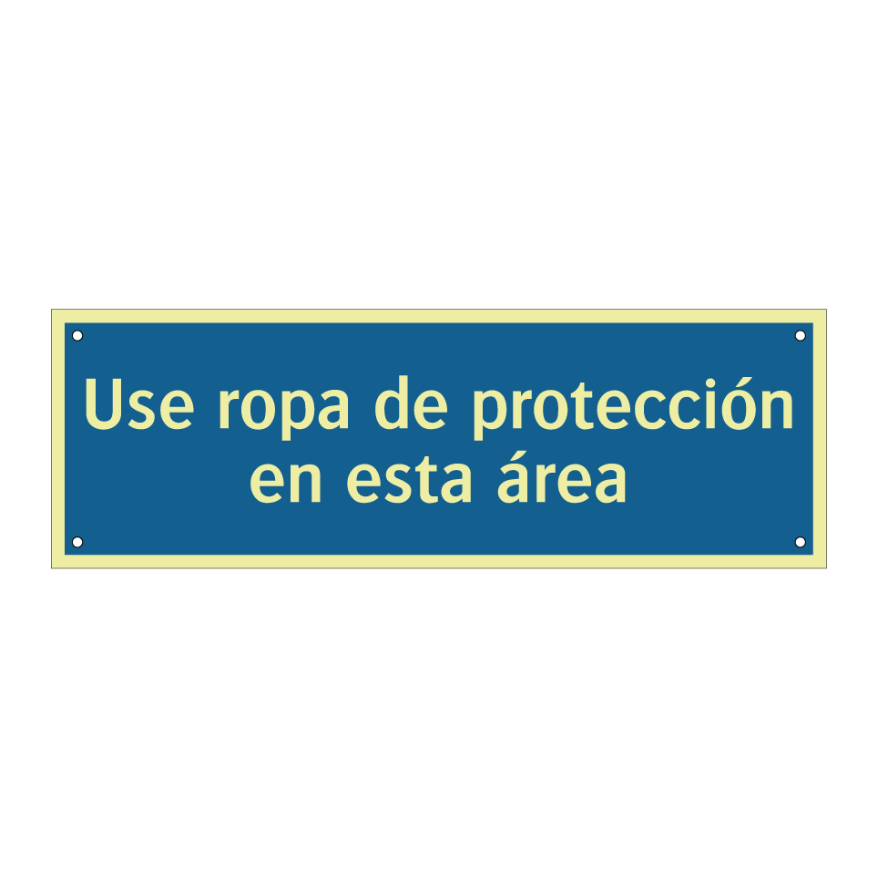 Use ropa de protección en esta área