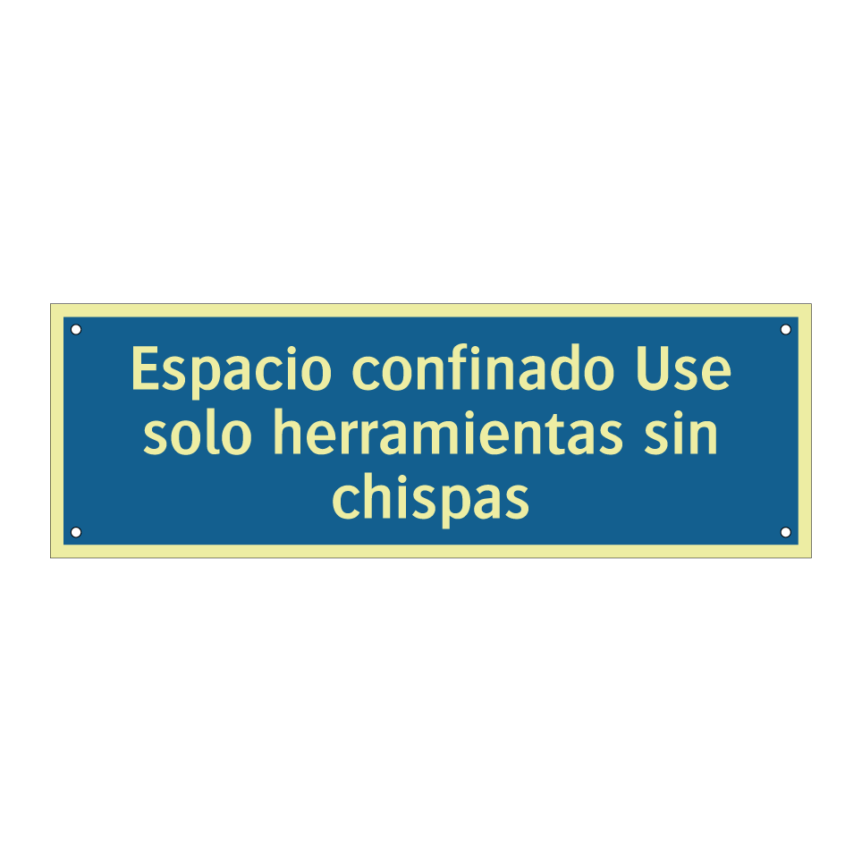 Espacio confinado Use solo herramientas sin chispas