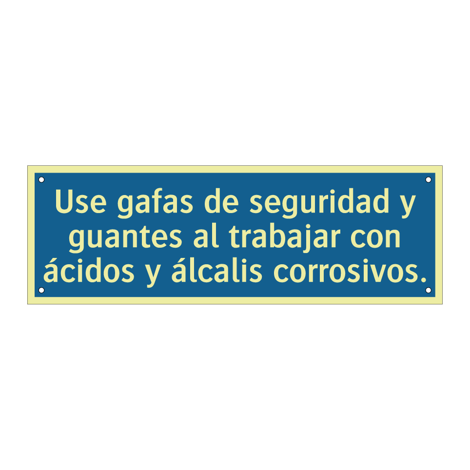 Use gafas de seguridad y guantes al trabajar con ácidos y álcalis corrosivos.