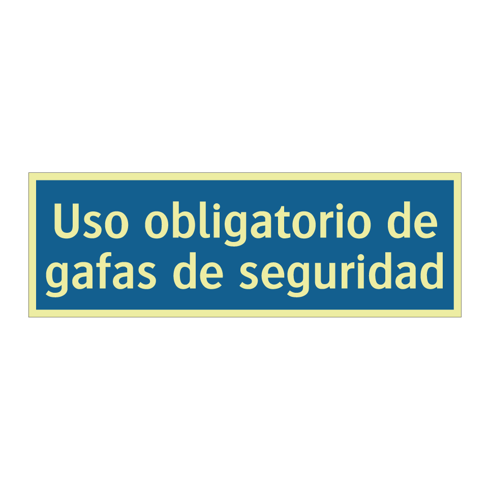 Uso obligatorio de gafas de seguridad
