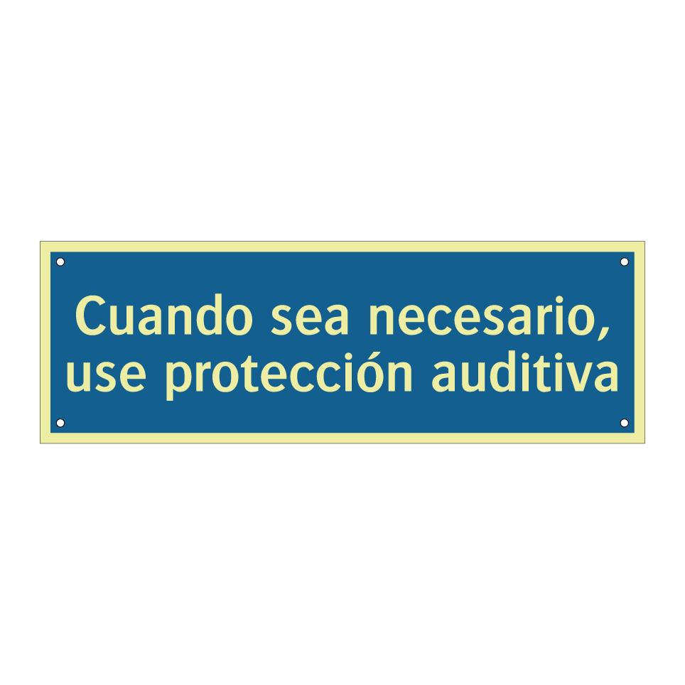 Cuando sea necesario, use protección auditiva