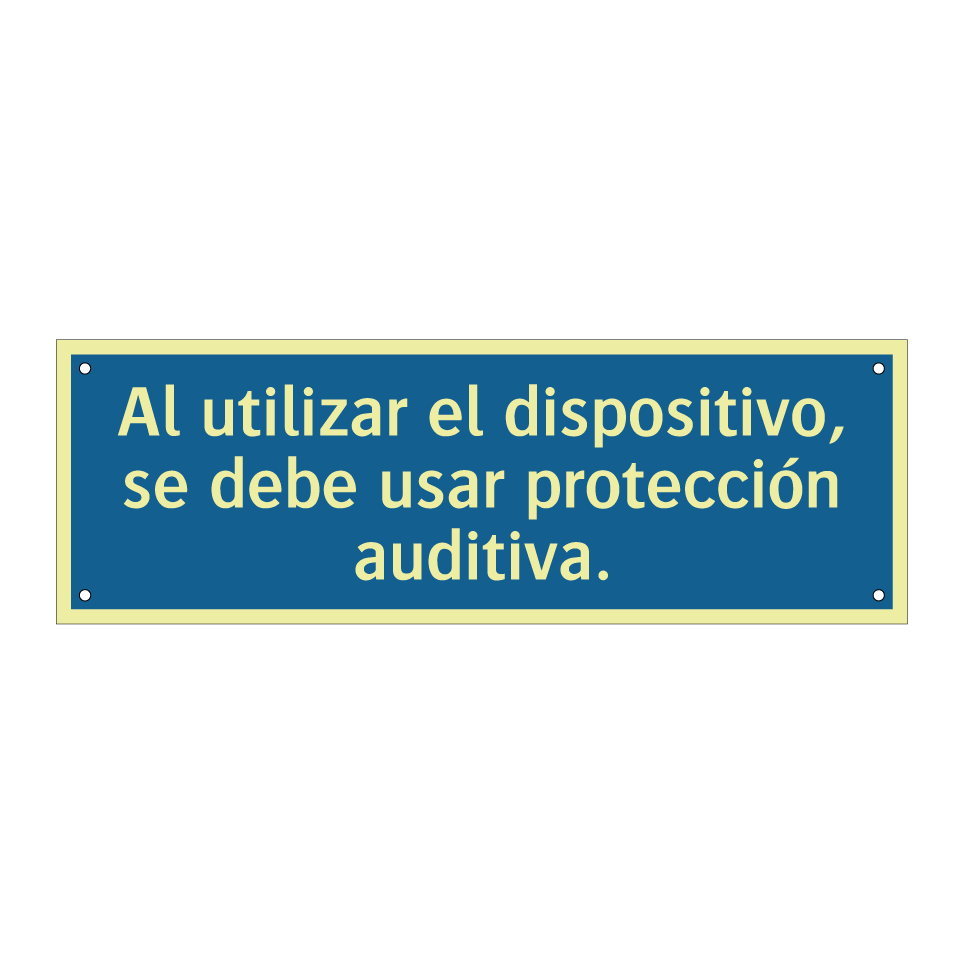 Al utilizar el dispositivo, se debe usar protección auditiva.