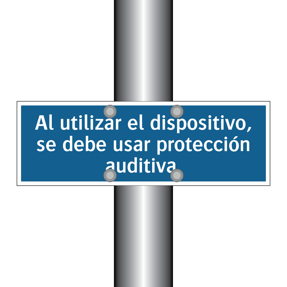 Al utilizar el dispositivo, se debe usar protección auditiva.