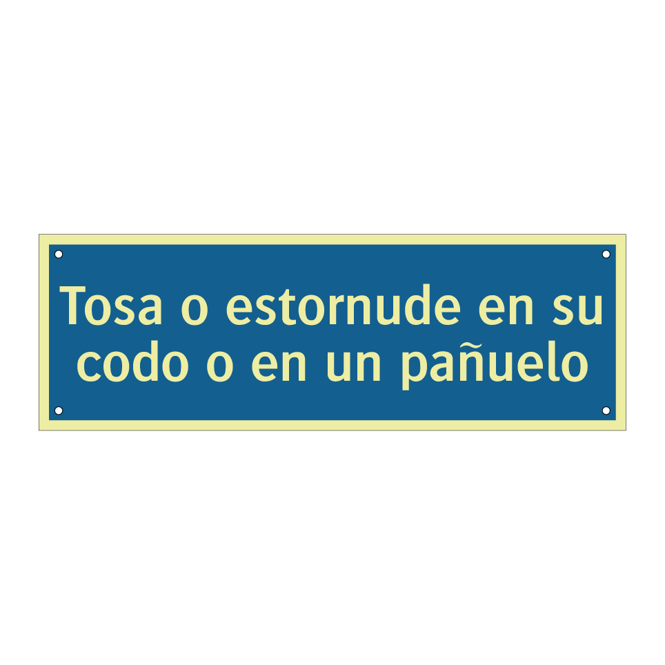 Tosa o estornude en su codo o en un pañuelo