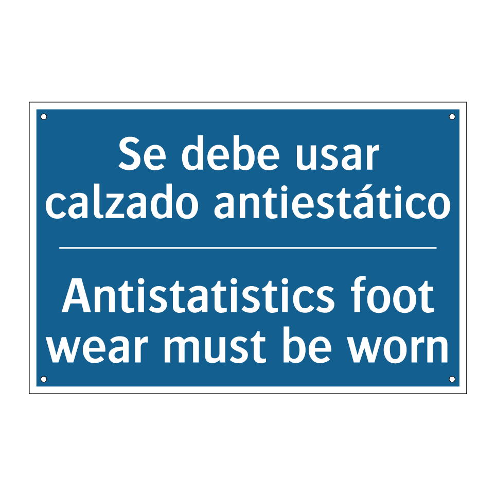Se debe usar calzado antiestático /.../ - Antistatistics foot wear must  /.../