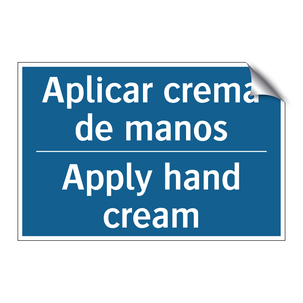 Aplicar crema de manos - Apply hand cream