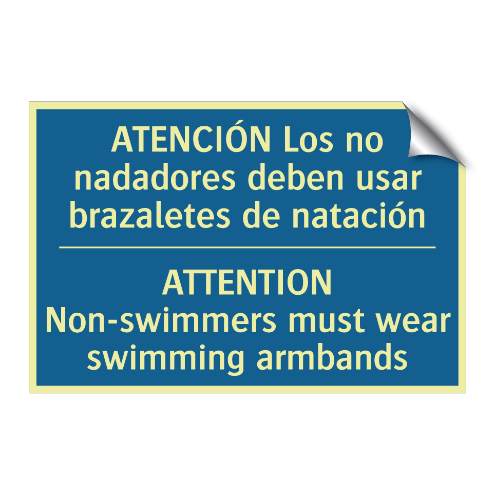 ATENCIÓN Los no nadadores deben  /.../ - ATTENTION Non-swimmers must wear  /.../