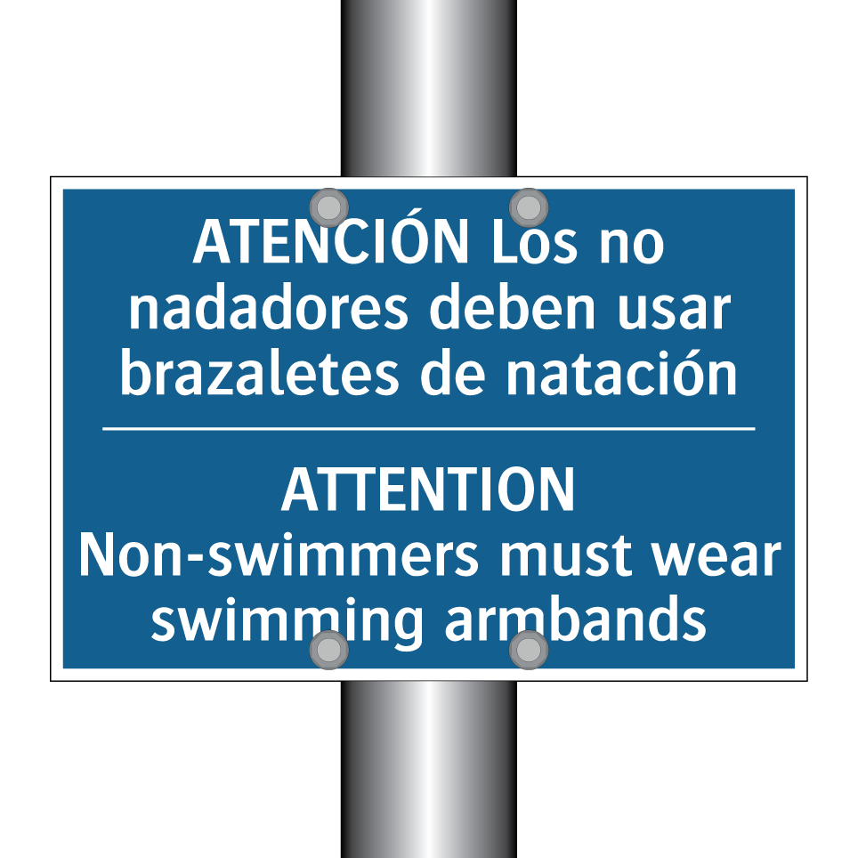 ATENCIÓN Los no nadadores deben  /.../ - ATTENTION Non-swimmers must wear  /.../