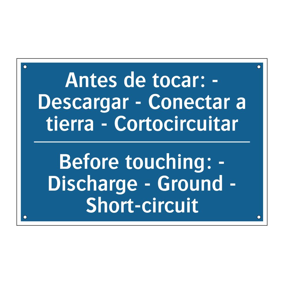 Antes de tocar: - Descargar -  /.../ - Before touching: - Discharge -  /.../