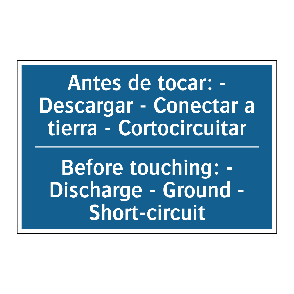 Antes de tocar: - Descargar -  /.../ - Before touching: - Discharge -  /.../