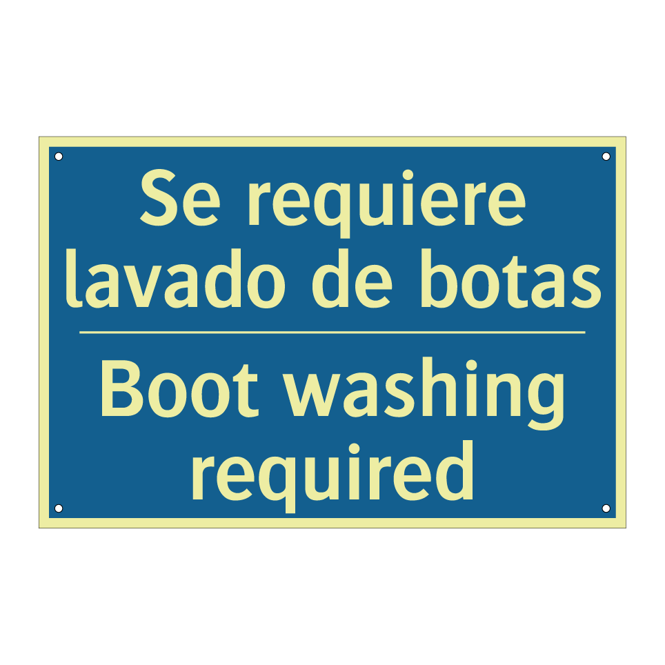 Se requiere lavado de botas - Boot washing required