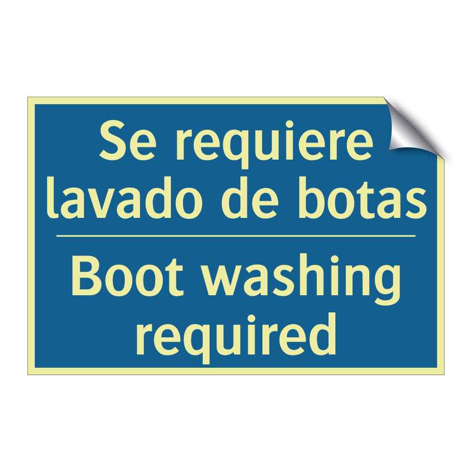 Se requiere lavado de botas - Boot washing required
