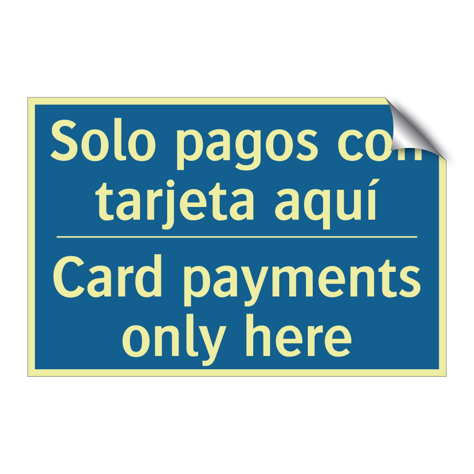 Solo pagos con tarjeta aquí - Card payments only here