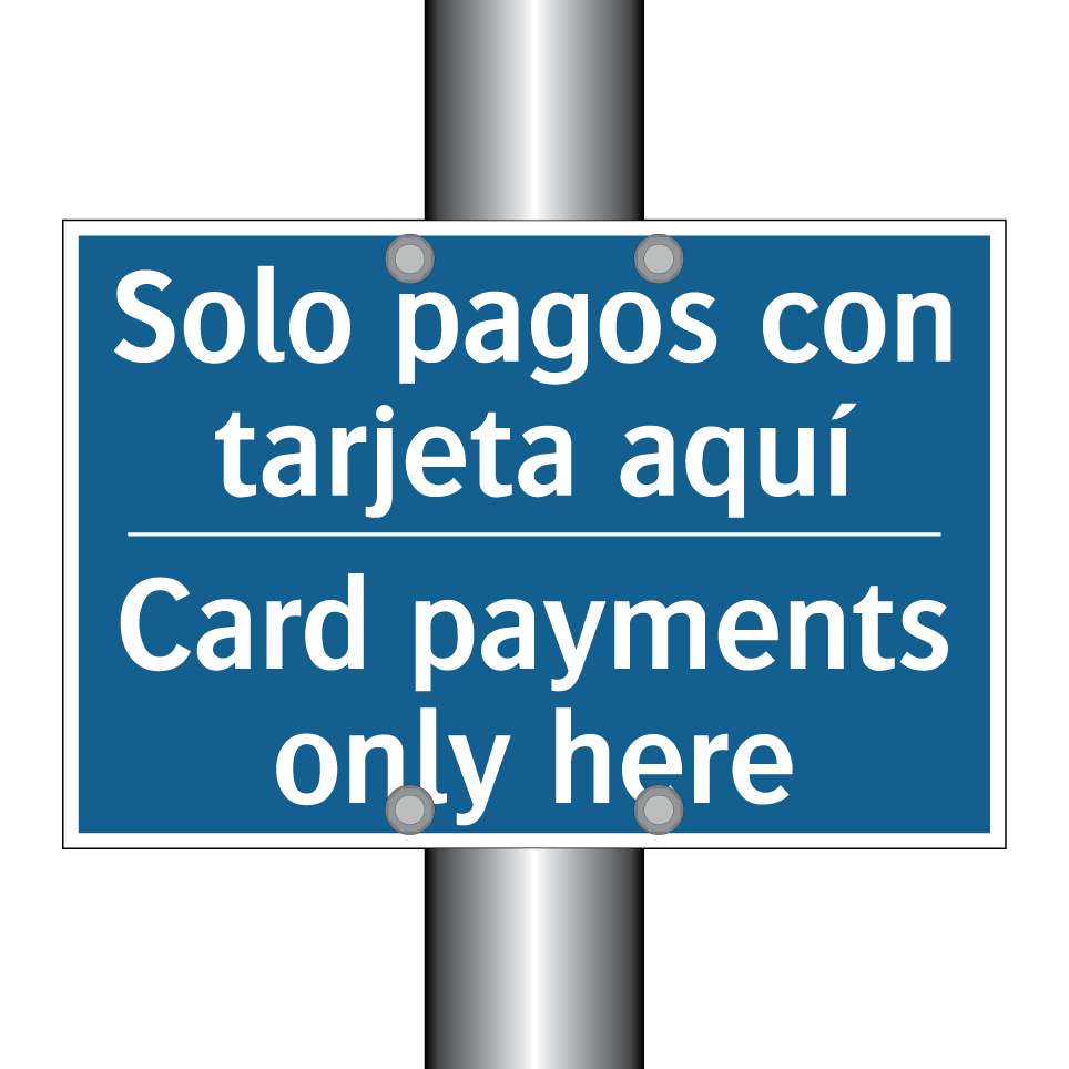 Solo pagos con tarjeta aquí - Card payments only here