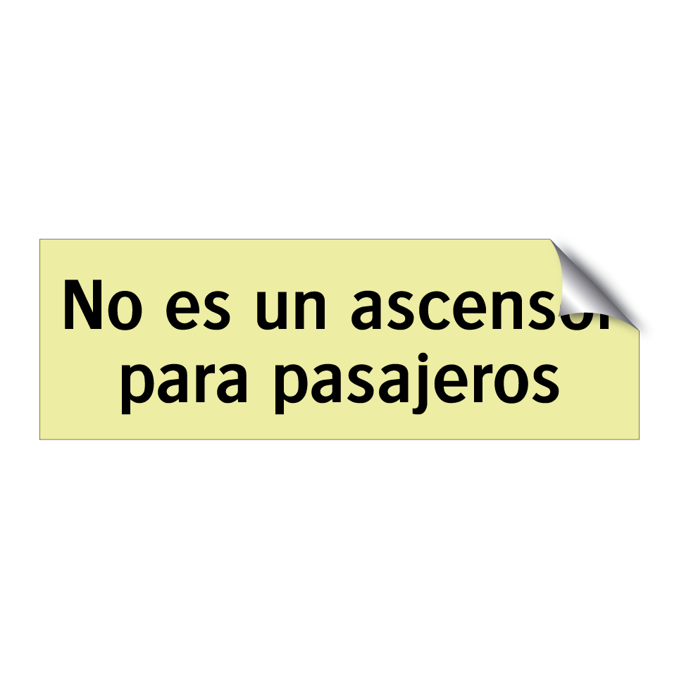 No es un ascensor para pasajeros
