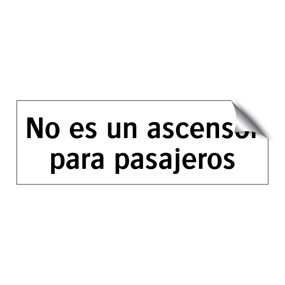 No es un ascensor para pasajeros