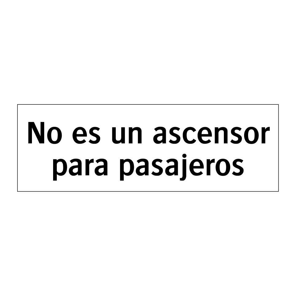 No es un ascensor para pasajeros