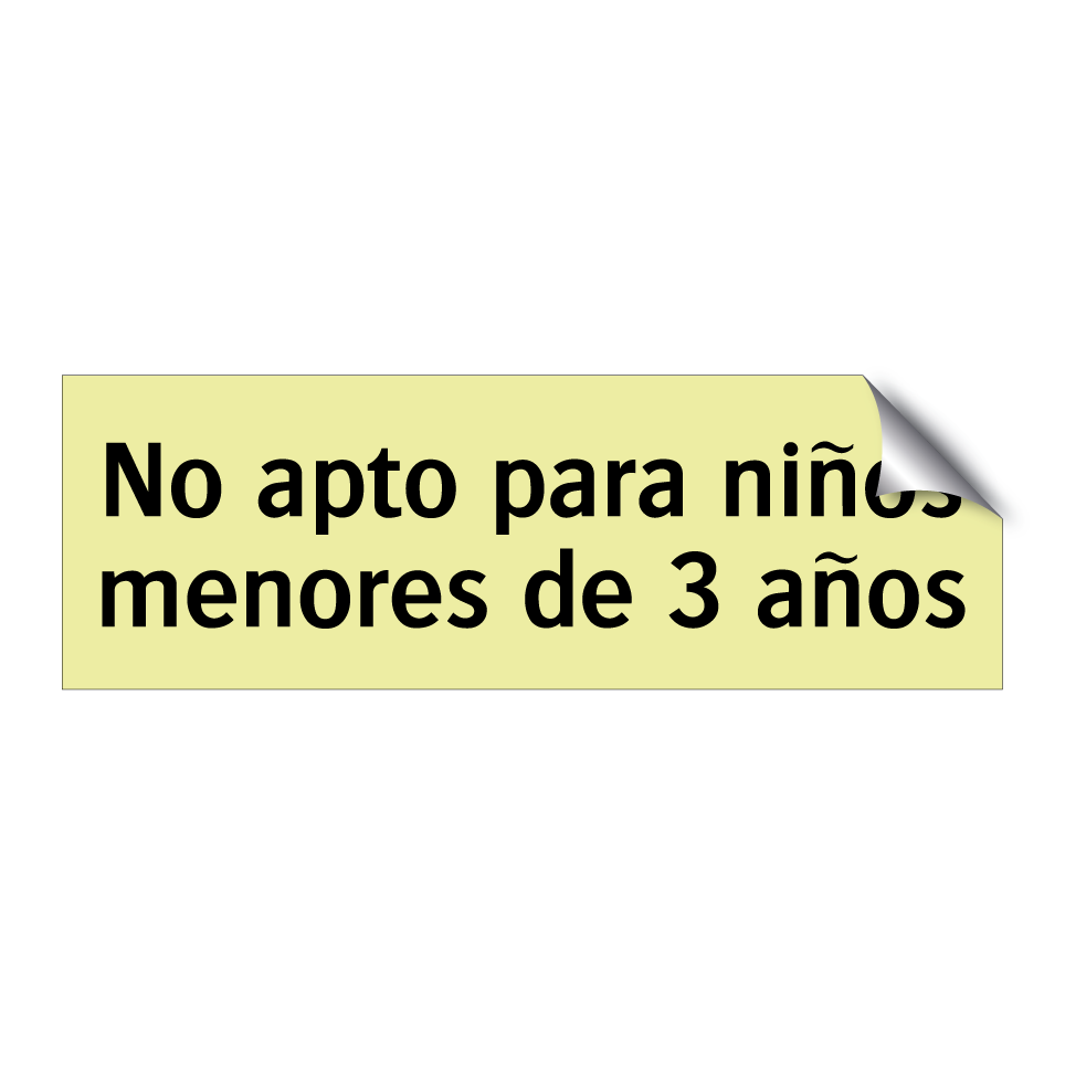 No apto para niños menores de 3 años