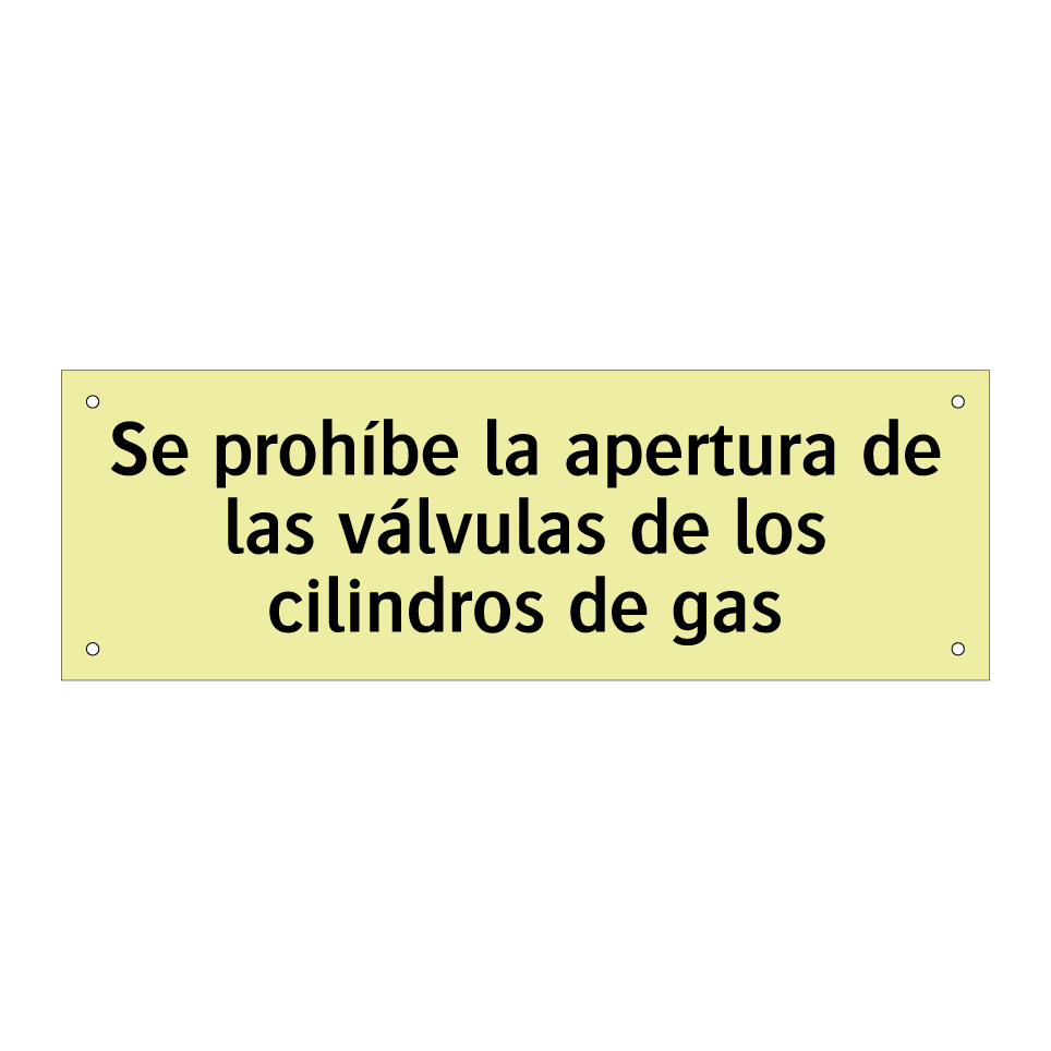 Se prohíbe la apertura de las válvulas de los cilindros de gas