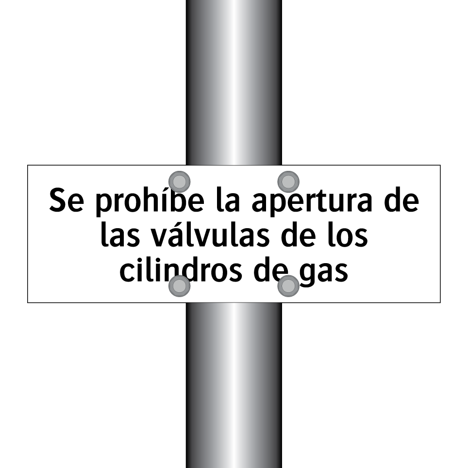Se prohíbe la apertura de las válvulas de los cilindros de gas