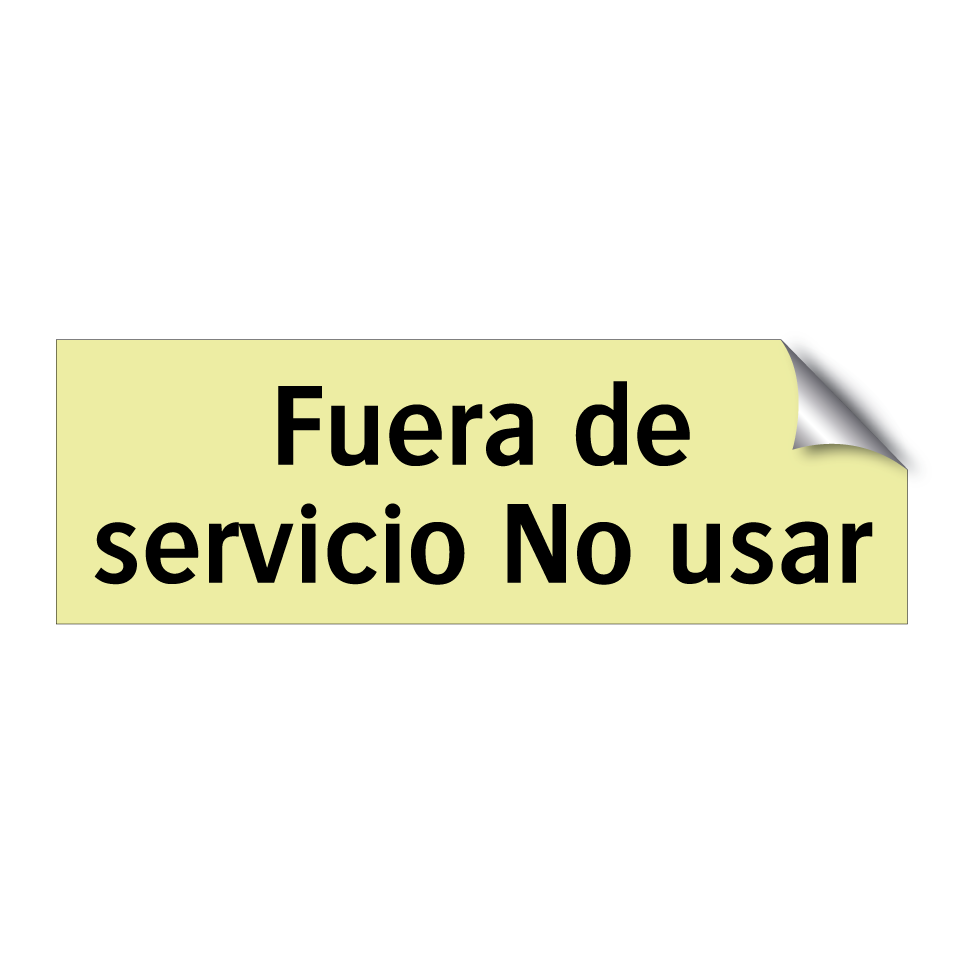 Fuera de servicio No usar