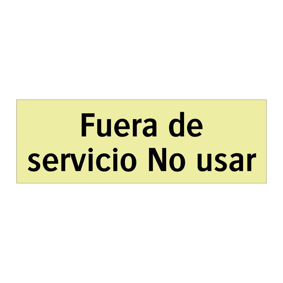 Fuera de servicio No usar