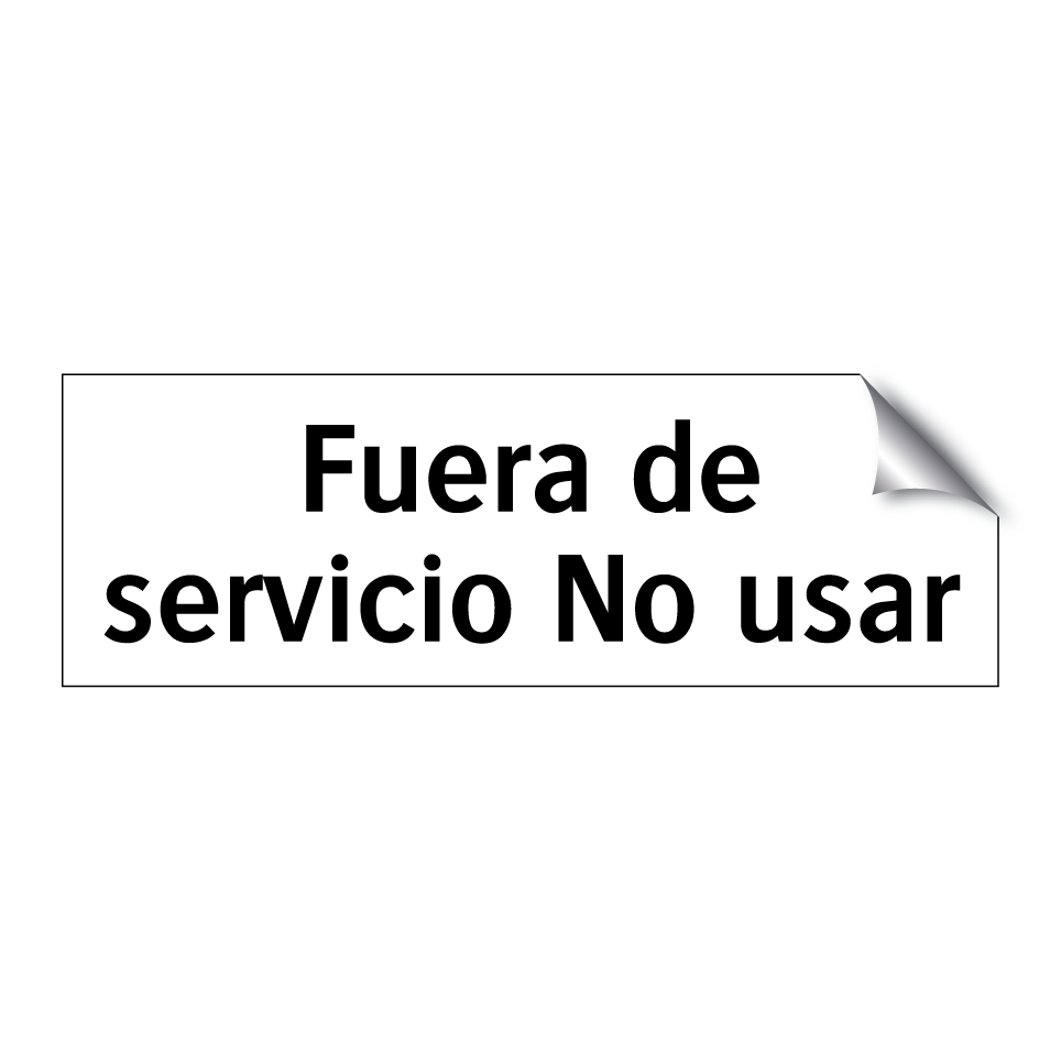 Fuera de servicio No usar