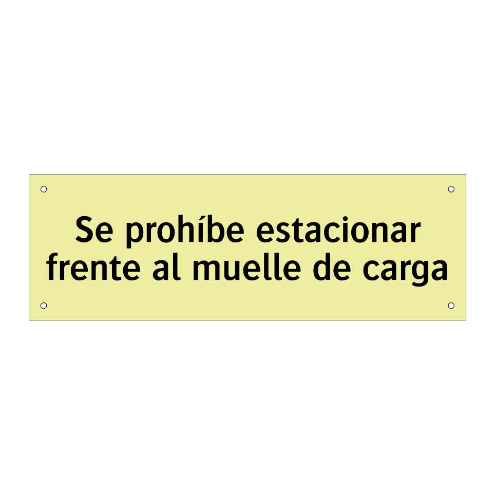 Se prohíbe estacionar frente al muelle de carga