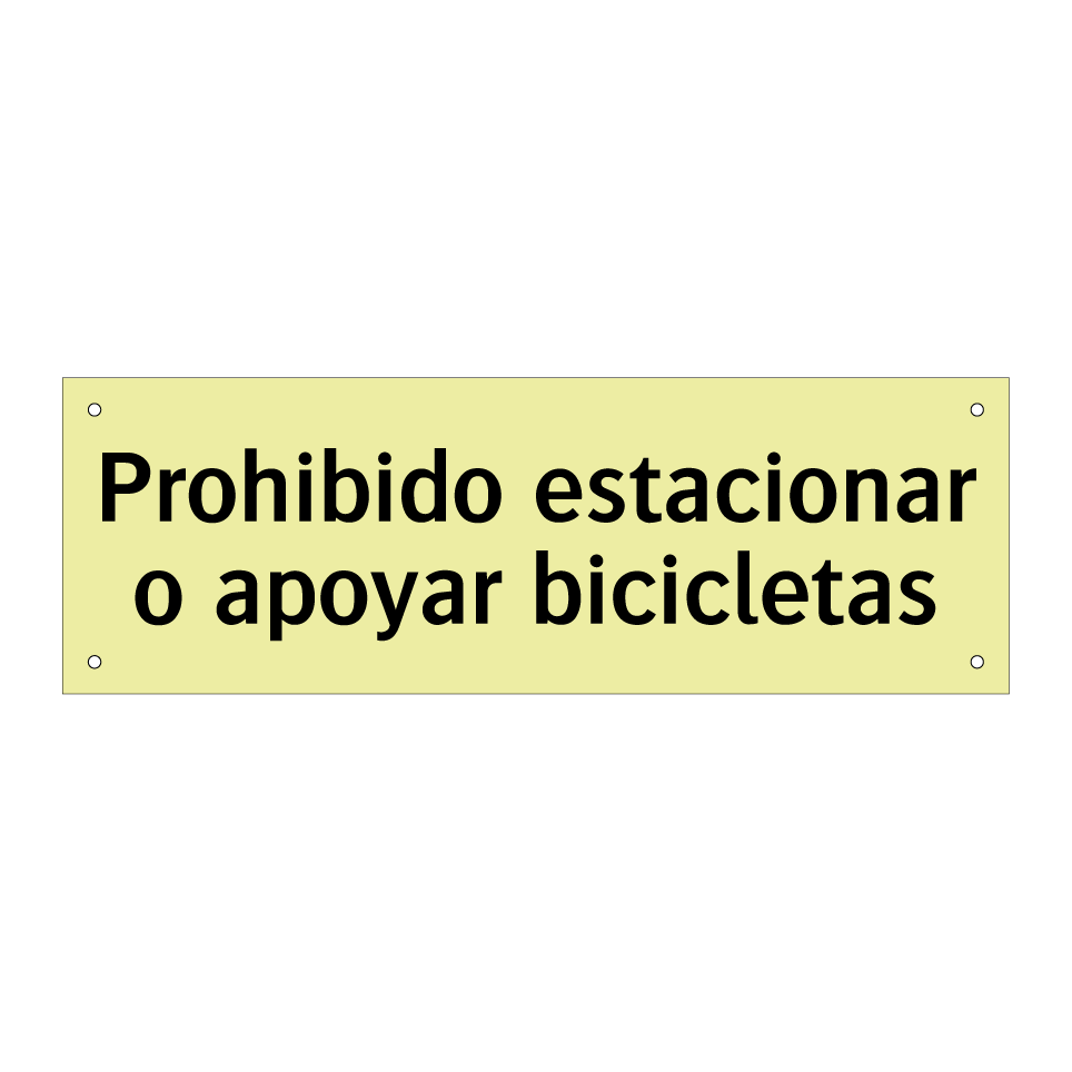 Prohibido estacionar o apoyar bicicletas
