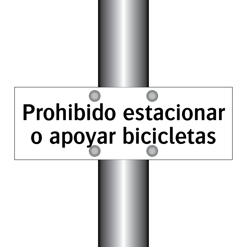 Prohibido estacionar o apoyar bicicletas