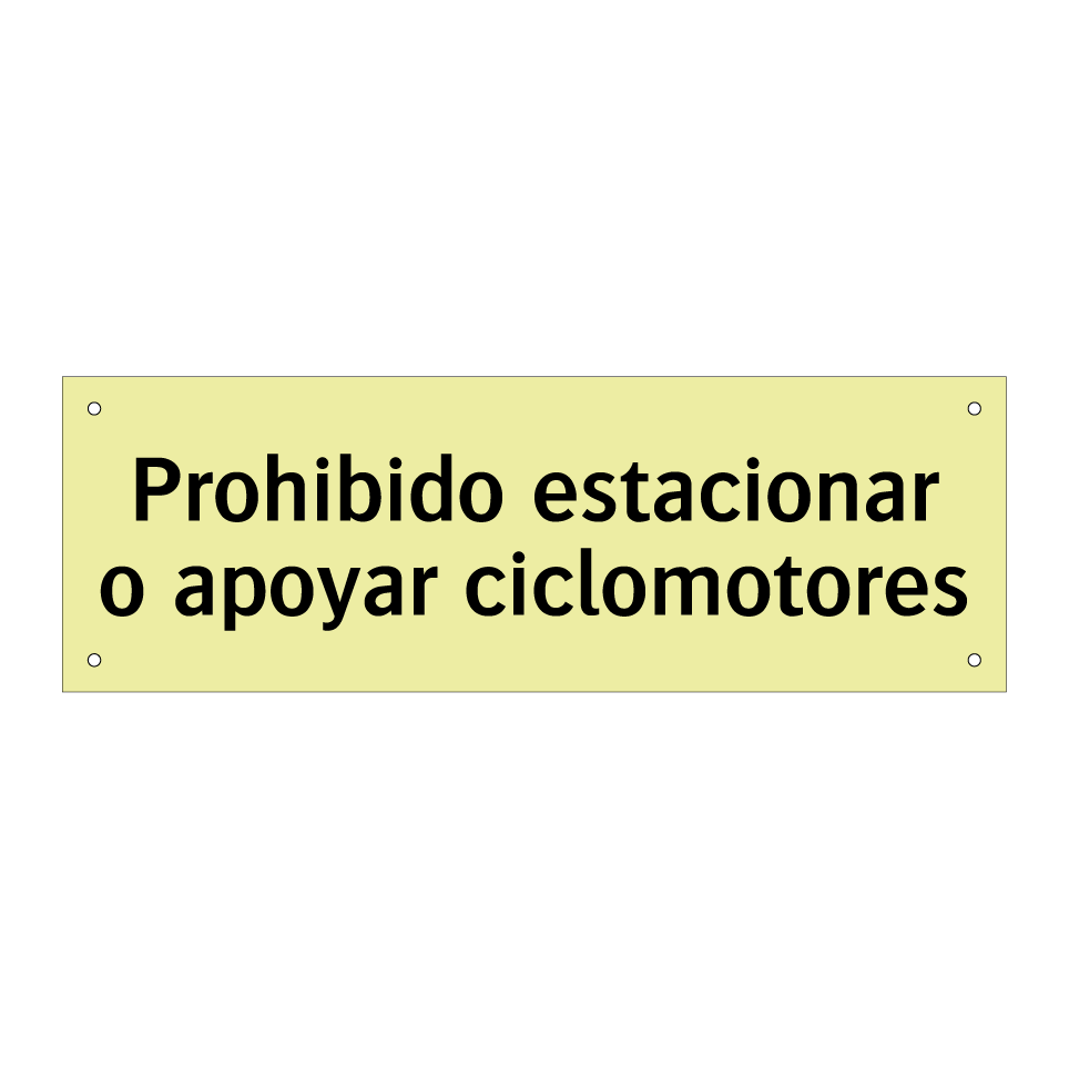 Prohibido estacionar o apoyar ciclomotores