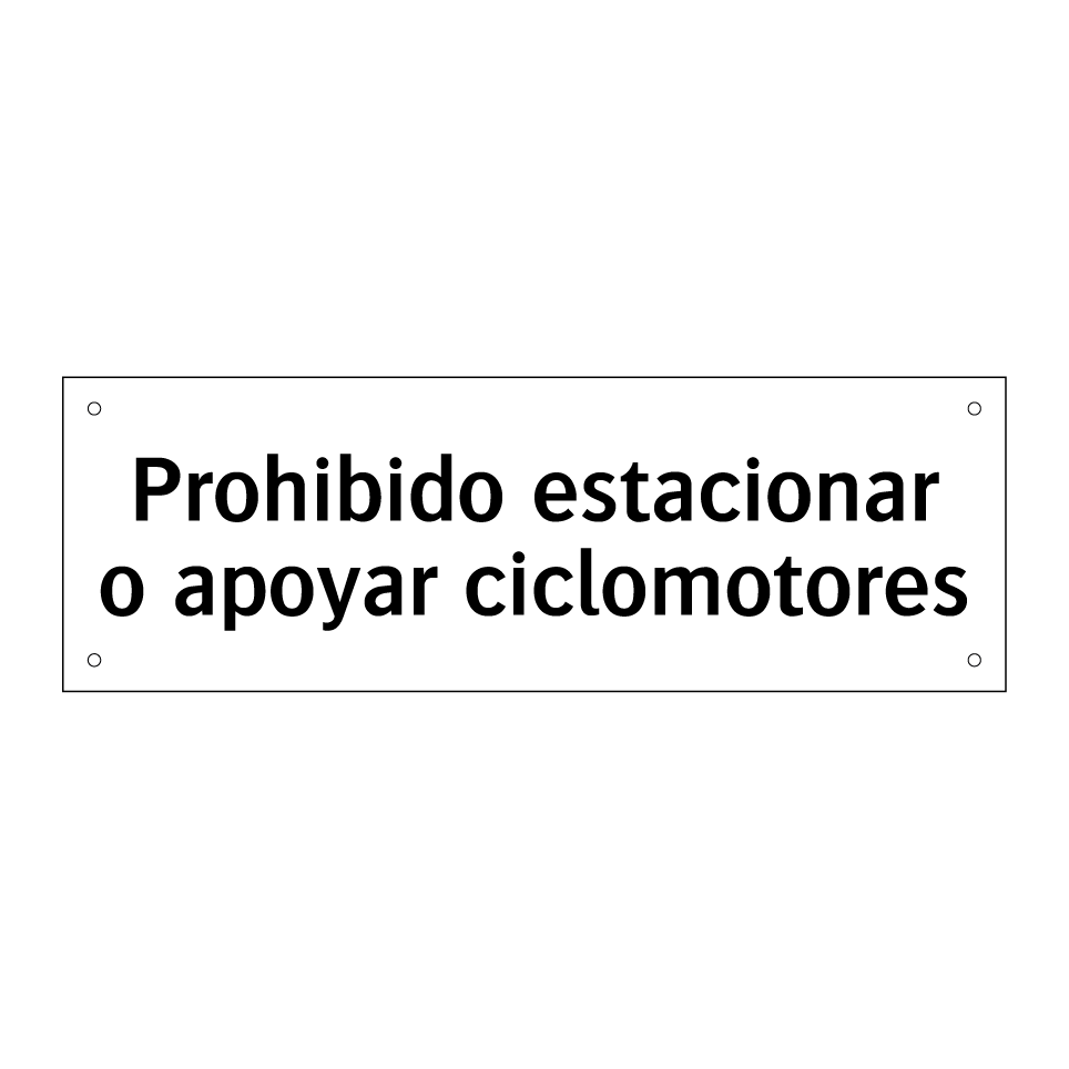 Prohibido estacionar o apoyar ciclomotores