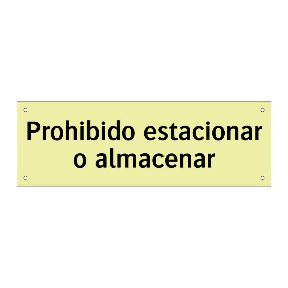 Prohibido estacionar o almacenar