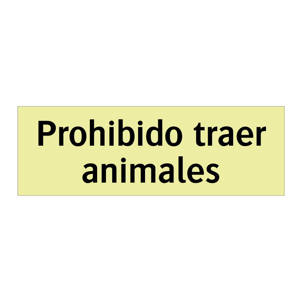 Prohibido traer animales