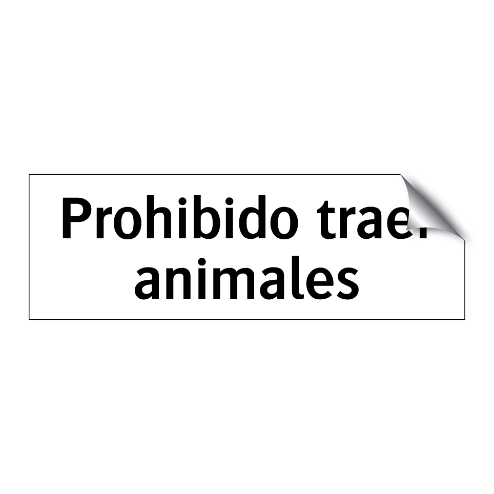Prohibido traer animales